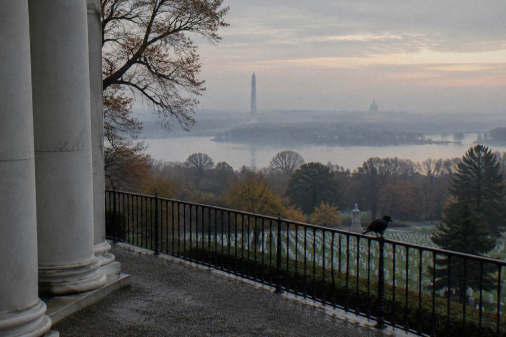 A view across the Potomac River toward the Washington Monument and Capitol skyline