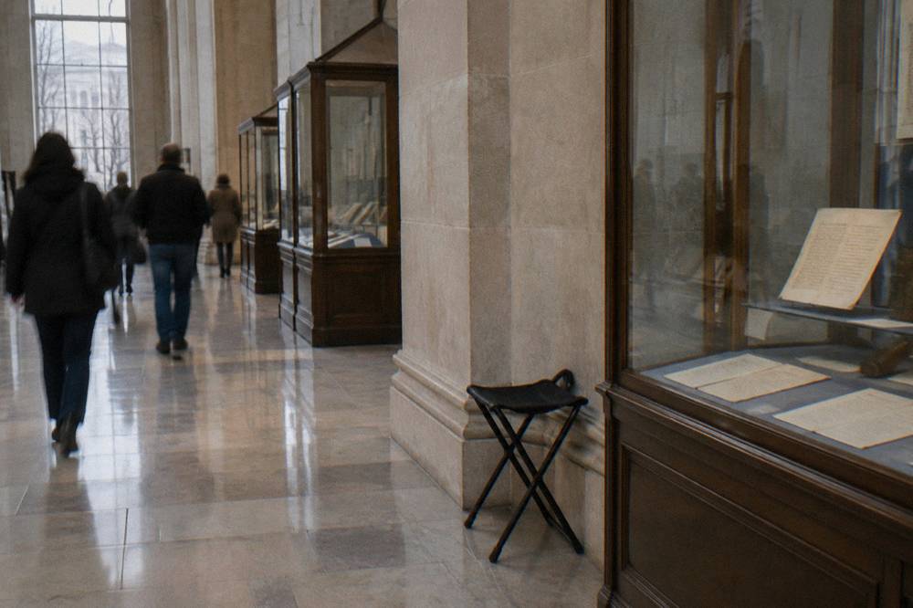 Visitors viewing exhibits in the National Archives Museum public galleries