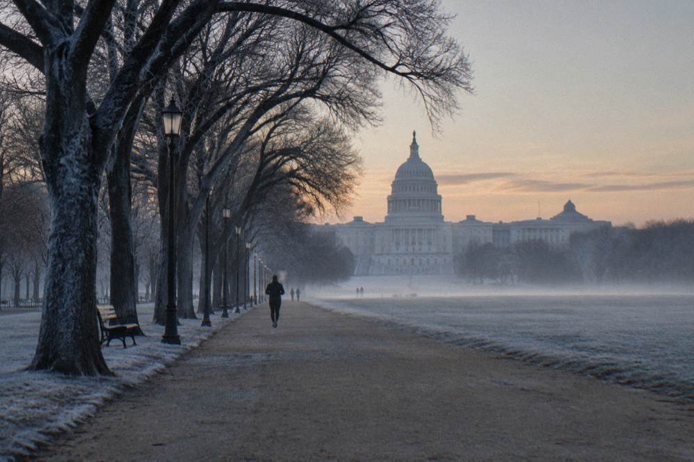 Pathway along the National Mall leading toward the Capitol building