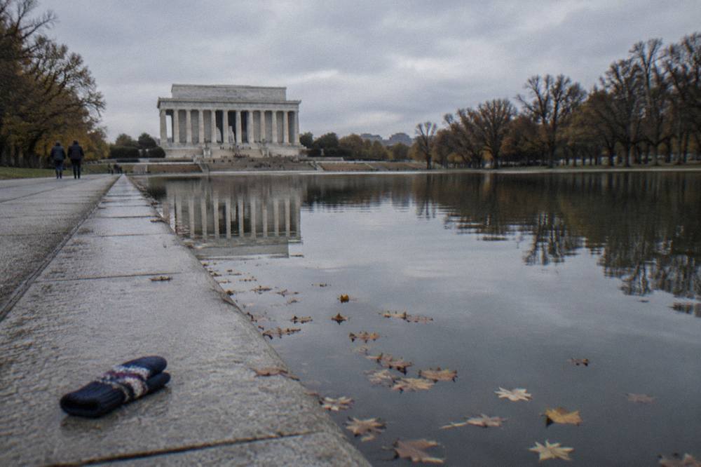 The Lincoln Memorial seen across the Reflecting Pool in late afternoon light